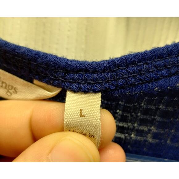 Soft Surroundings Women's Size Large Blue Riley Rib Knit Long Sleeve Popover Top - Picture 5 of 6